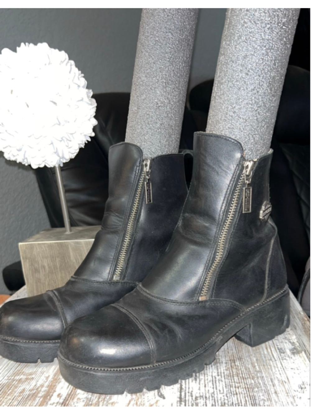 Women's Harley-Davidson Black Ankle Boots & Booties Size 9 - Picture 3 of 7